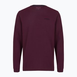 Pánske tričko longsleeve Patagonia P-6 Logo Responsibili berry fig
