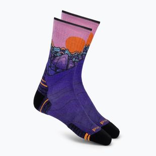Dámske ponožky Smartwool Hike Mountain Sunrise Print Crew deep navy