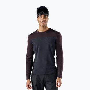 Pánska termo mikina Smartwool Classic Thermal Merino Base Layer Colorblock Crew Boxed mink/charcoal