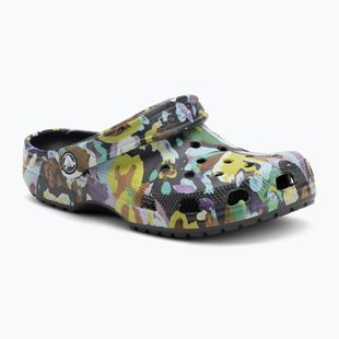 Šľapky Crocs Classic Painted Floral black sand