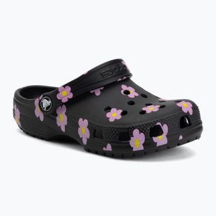 Detské šľapky Crocs Classic Flower black