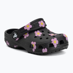 Detské šľapky Crocs Classic Flower 212671 black