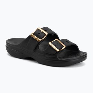 Dámske šľapky Crocs Saturday Metallic Buckle black