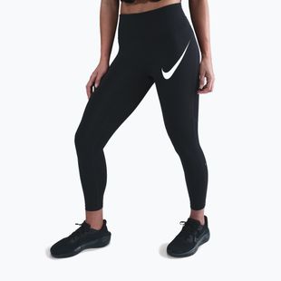 Dámske bežecké legíny Nike Tempo Swoosh Run High-Waisted 7/8 black/white