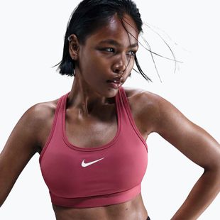 Fitness podprsenka Nike Swoosh Medium Support sweet beet/white