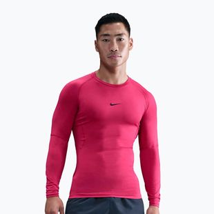 Pánske tréningové tričko longsleeve Nike Pro Dri-Fit Tight Fitness rush pink/black