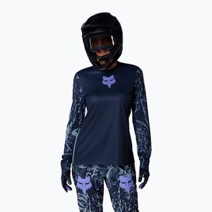 Dámsky cyklistický dres longsleeve Fox Racing Ranger Image Print arctic blue