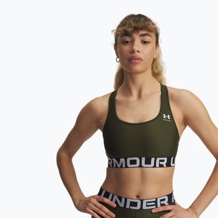Under Armour HG Authentics Mid Branded treningový podprsenka expedition green/white