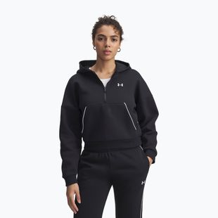 Damska bluza Under Armour Rival Fleece Piped HZ Hoodie czarna/biała