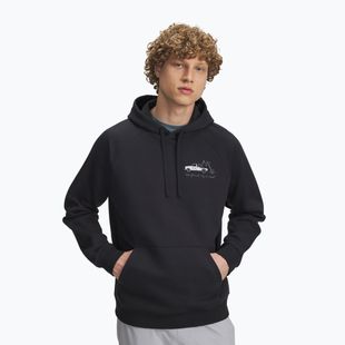 Pánska mikina Under Armour Rival Fleece HBR Logo Hoodie čierna/biela