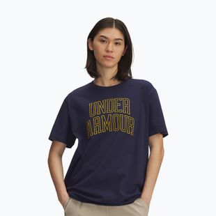 Damska treningowa koszulka Under Armour Rival Campus midnight navy/gold league
