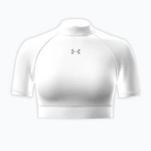 Dámske tréningové tričko Under Armour HeatGear Crop Mock white/halo gray