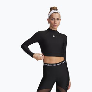 Dámske tréningové tričko longsleeve Under Armour HeatGear Crop Mock ultimate black/white