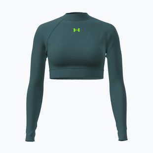 Dámsky tréningový longsleeve Under Armour HeatGear Crop Mock Rack Green/Hyper Green