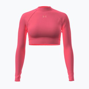 Dámsky tréningový crop top longsleeve Under Armour HeatGear Crop Mock bittersweet pink/posh pink