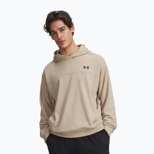 Pánska mikina Under Armour Rival LW Hoodie city khaki/black
