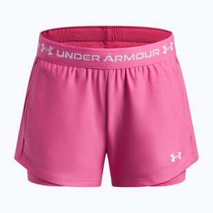 Detské tréningové šortky Under Armour UA Tech Play Up 2IN1 Shorts pink frenzy/white