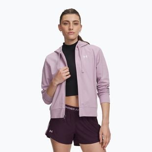 Dámska mikina Under Armour Sport Terry FZ mauve pink/white