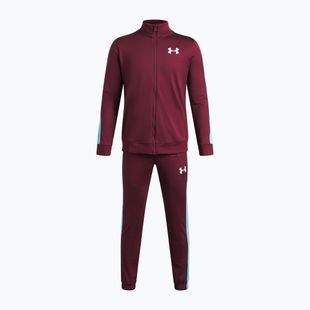 Detská tepláková súprava Under Armour Knit Track Suit vintage maroon/fresco blue/white