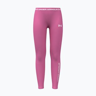 Detské legíny Under Armour HeatGear Branded Leggings pink frenzy/white