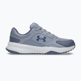 Pánske tréningové topánky Under Armour Edge Leather gravel/blue fog/blackout navy