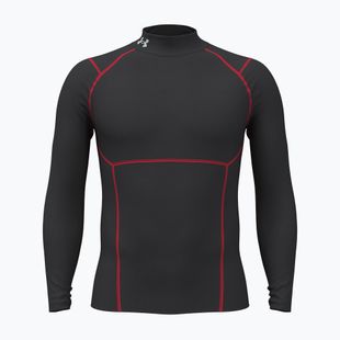 Pánske tréningové tričko longsleeve Under Armour Coldgear Elite Comp Mock ultimate black/red/reflective