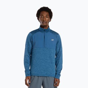Pánske bežecké tričko longsleeve New Balance Athletics Heat Grid 1/2 Zip dark shoreline