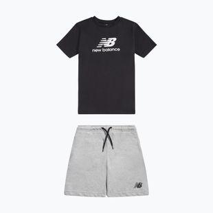 Detská súprava New Balance Stacked Logo Tee & FT Short nb caviar