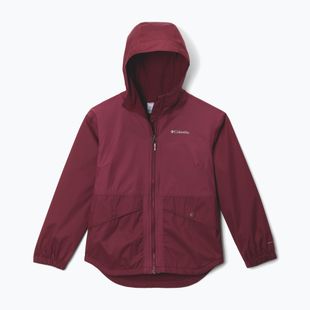 Detská bunda do dažďa Columbia Rainy Trails II Fleece rich wine