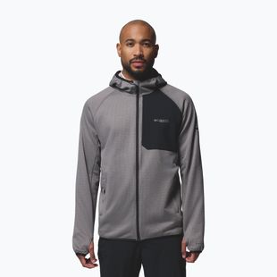 Pánska mikina Columbia Triple Canyon Grid Fleece Hooded Full Zip II city grey/black