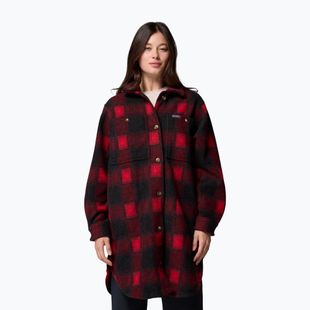 Dámska košeľa Columbia Wildbest Venture Long Fleece Coat mountain red blurred ombre