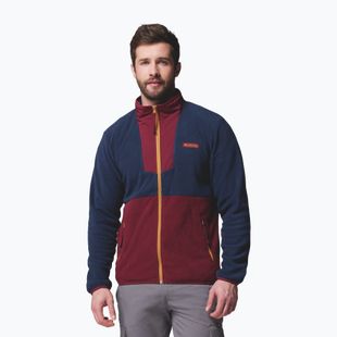 Pánska fleecová bunda Columbia Sequoia Grove FZ Fleece rich wine/collegiate navy