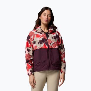 Dámska vetrovka Columbia Spire Valley Printed Windbreaker washed red ikatbloom print/moonvista