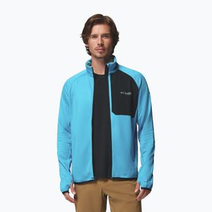 Pánska trekingová mikina Columbia Triple Canyon Grid Fleece Full Zip II compass blue heather/black