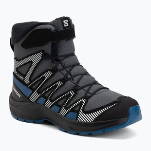 Detské turistické topánky Salomon XA Pro V8 Winter Waterproof turbulence / black / dark blue