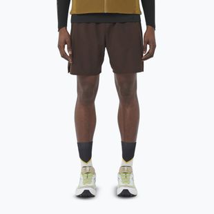 Pánske bežecké šortky Salomon Shakeout C 2IN1 7" coffee bean