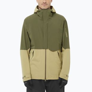 Pánska softshellová bunda Salomon Outherpath Pro 2.5 l grey green/grape leaf