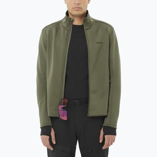 Pánska mikina Salomon Outline Warm Fleece Full Zip grape leaf