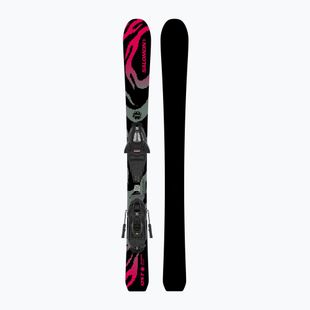 Detské zjazdové lyže + viazanie Salomon QST Jr Black XS + C5 GW black/neon punch