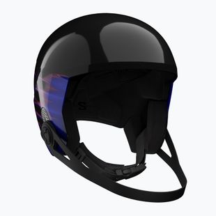 Detská lyžiarska prilba Salomon Equipe Fis + Chinguard Jr black/flames