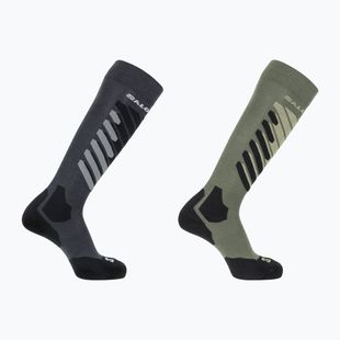 Lyžiarske ponožky Salomon S/Access 2-Pack anthracite/deep lichen green