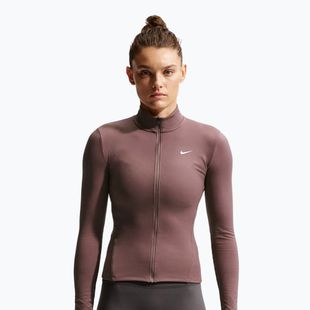 Dámska tréningová mikina Nike One Fitted Dri-Fit Full-Zip burgundy tattoo/white