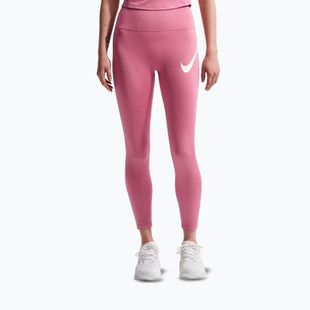 Dámske bežecké legíny Nike Tempo Swoosh Run High-Waisted 7/8 peony/white