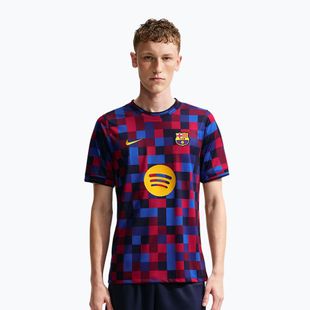 Pánsky futbalový dres Nike FC Barcelona Dri-Fit Pre-Match noble red/mineral yellow