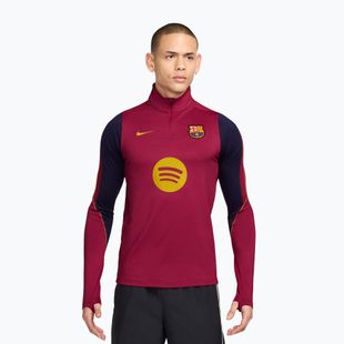 Pánska futbalová mikina Nike FC Barcelona Strike Soccer Drill Top noble red/mineral yellow/mineral yellow