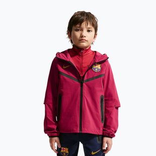 Detská futbalová bunda Nike FC Barcelona Tech Full Zip noble red/black/mineral yellow