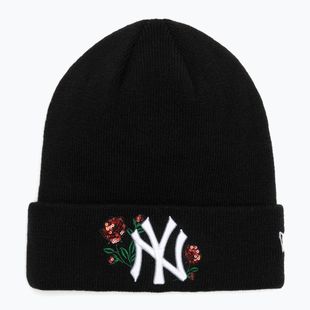 Dámska zimná čiapka  New Era Sequin Rose Beanie New Yor Yankees black