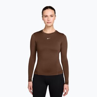 Dámske tréningové tričko longsleeve Nike One Fitted cacao wow/white