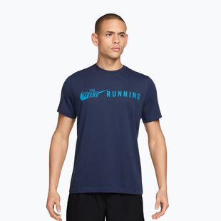 Pánske bežecké tričko Nike Dri-Fit Running T-Shirt midnight navy/light current blue