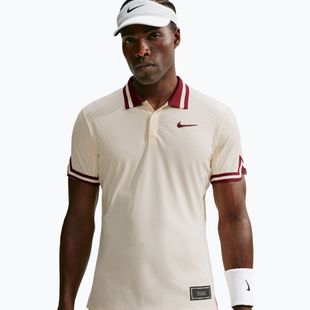 Polo tričko Nike Court Slam Aero-Fit Pale Ivory/Team Red